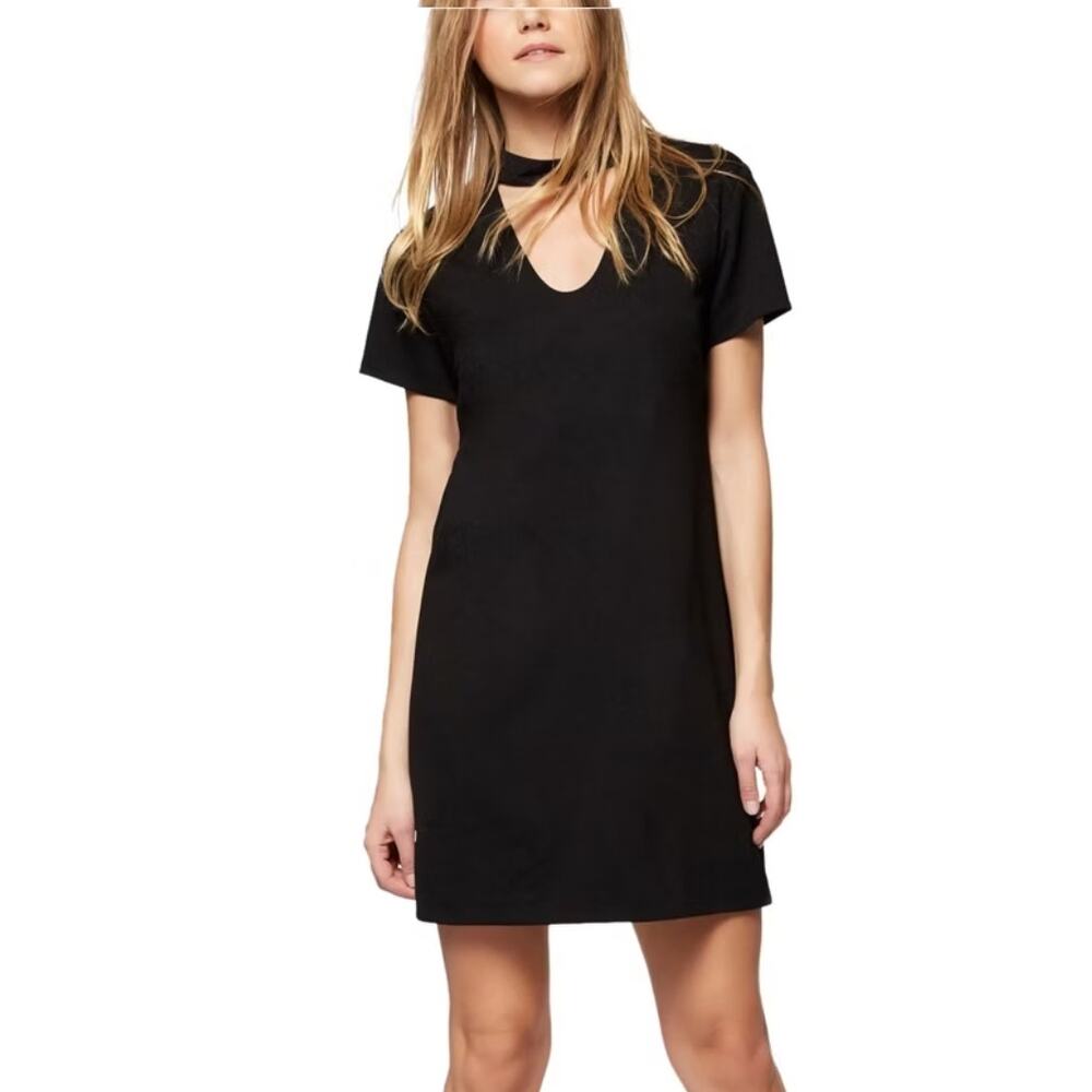 NWT Sanctuary Black Madeline Tunic Dress Choker V-Neck Shift Casual LBD Size S